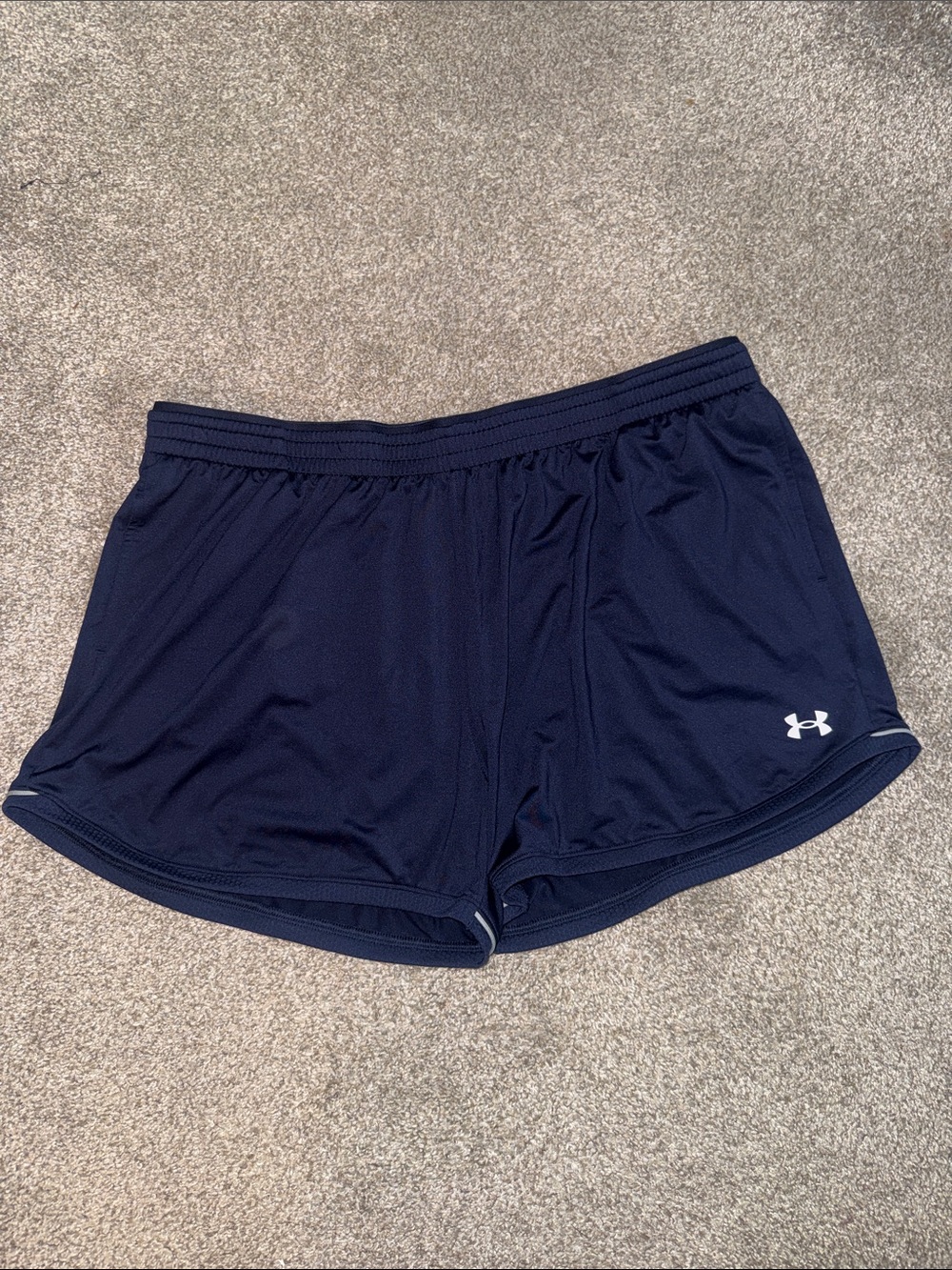 Under Armour Women's Navy Athletic Running Shorts with Logo